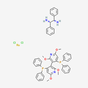 molecular formula C52H50Cl2N4O4P2Ru B13826162 dichlororuthenium;(1S,2S)-1,2-diphenylethane-1,2-diamine;[3-(4-diphenylphosphanyl-2,6-dimethoxypyridin-3-yl)-2,6-dimethoxypyridin-4-yl]-diphenylphosphane 