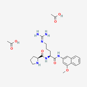 molecular formula C26H38N6O7 B13826267 Pro-Arg-4-methoxy-bete-naphthylamide acetate salt 