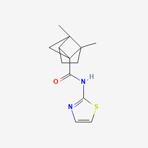 molecular formula C13H16N2OS B13826311 Tricyclo[3.2.0.02,6]heptane-1-carboxamide,2,6-dimethyl-N-2-thiazolyl-(9CI) CAS No. 384348-98-5