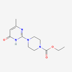 molecular formula C12H18N4O3 B13826349 ethyl 4-(4-methyl-6-oxo-1H-pyrimidin-2-yl)piperazine-1-carboxylate 