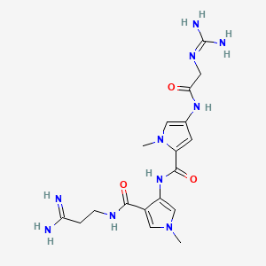 molecular formula C18H26N10O3 B13826399 N-[4-[(3-amino-3-imino-propyl)carbamoyl]-1-methyl-pyrrol-3-yl]-4-[(2-guanidinoacetyl)amino]-1-methyl-pyrrole-2-carboxamide 