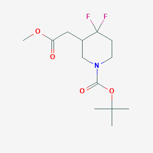 molecular formula C13H21F2NO4 B1382645 Tert-butyl 4,4-difluoro-3-(2-methoxy-2-oxoethyl)piperidine-1-carboxylate CAS No. 1334413-62-5