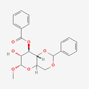 molecular formula C21H22O7 B13826522 Methyl-3-O-benzoyl-4,6-O-benzylidene-alpha-D-glucopyranoside 