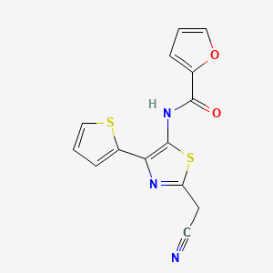 molecular formula C14H9N3O2S2 B13826546 N-[2-(cyanomethyl)-4-(thiophen-2-yl)-1,3-thiazol-5-yl]furan-2-carboxamide 