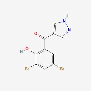 molecular formula C10H6Br2N2O2 B13826603 4-(3,5-Dibromo-2-hydroxybenzoyl)pyrazole 