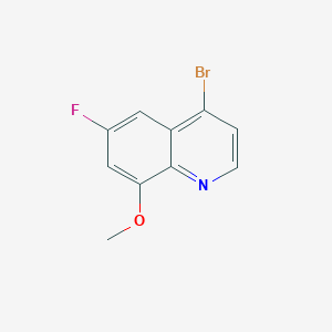 molecular formula C10H7BrFNO B1382669 4-溴-6-氟-8-甲氧基喹啉 CAS No. 1599231-35-2