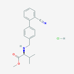 molecular formula C20H23ClN2O2 B138267 (S)-甲基2-(((2'-氰基-[1,1'-联苯]-4-基)甲基)氨基)-3-甲基丁酸酯盐酸盐 CAS No. 482577-59-3
