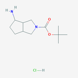molecular formula C12H23ClN2O2 B1382676 4-Amino-hexahydro-cyclopenta[c]pyrrole-2-carboxylic acid tert-butyl ester hydrochloride CAS No. 1965308-86-4