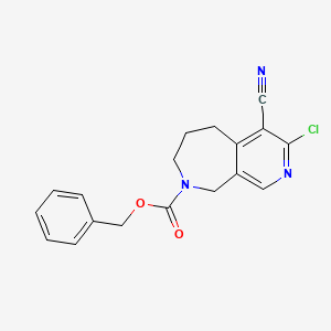molecular formula C18H16ClN3O2 B1382680 Benzyl 3-chloro-4-cyano-6,7-dihydro-5H-pyrido[3,4-c]azepine-8(9H)-carboxylate CAS No. 1341039-99-3