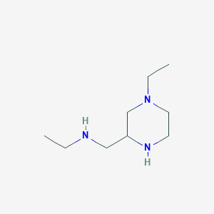 molecular formula C9H21N3 B13826848 N-[(4-Ethylpiperazin-2-YL)methyl]ethanamine CAS No. 57493-36-4