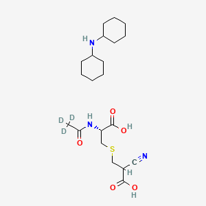 molecular formula C21H35N3O5S B13826869 Dicyclohexylamine N-(acetyl-d3)-S-(2-carboxylato-2-cyanoethyl)-L-cysteinate 