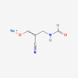 molecular formula C5H5N2NaO2 B13826900 Sodium;2-cyano-3-formamidoprop-1-en-1-olate 