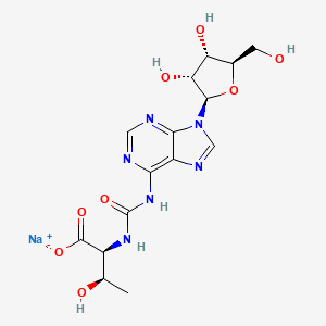 molecular formula C15H19N6NaO8 B13826908 N6-[((1S,2R)-1-Carboxy-2-hydroxybutylamino)carbonyl]adenosine sodium salt 