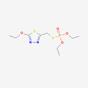 molecular formula C9H17N2O4PS2 B13826912 Phosphorothioic acid, O,O-diethyl S-((5-ethoxy-1,3,4-thiadiazol-2-yl)methyl) ester CAS No. 38090-88-9
