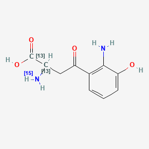 molecular formula C10H12N2O4 B13826967 rac 3-Hydroxy Kynurenine-13C2,15N Hydrochloride Salt 