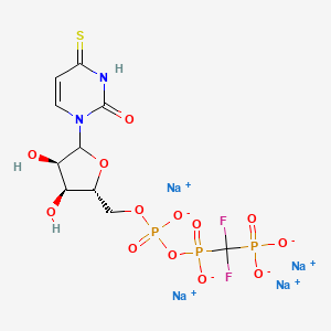 molecular formula C10H11F2N2Na4O13P3S B13827023 tetrasodium;[difluoro(phosphonato)methyl]-[[(2R,3S,4R)-3,4-dihydroxy-5-(2-oxo-4-sulfanylidenepyrimidin-1-yl)oxolan-2-yl]methoxy-oxidophosphoryl]oxyphosphinate 