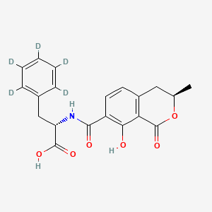 molecular formula C20H19NO6 B13827081 (2S)-2-[[(3R)-8-hydroxy-3-methyl-1-oxo-3,4-dihydroisochromene-7-carbonyl]amino]-3-(2,3,4,5,6-pentadeuteriophenyl)propanoic acid 