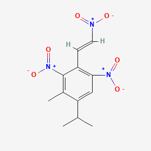 molecular formula C12H13N3O6 B13827120 trans-4-Isopropyl-3-methyl-beta,2,6-trinitrostyrene CAS No. 34210-02-1