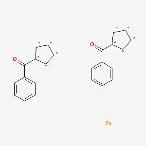 molecular formula C24H18FeO2 B13827251 Ketone, cyclopentadienyl phenyl, iron deriv. (7CI); 1,1'-Dibenzoylferrocene; Dibenzoylferrocene 