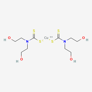 molecular formula C10H20CuN2O4S4 B13827278 Bis(2-Hydroxyethyl)dithiocarbamic acid copper salt 