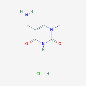 molecular formula C6H10ClN3O2 B1382728 5-(aminomethyl)-1-methylpyrimidine-2,4(1H,3H)-dione hydrochloride CAS No. 2034157-29-2