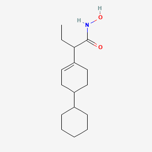 molecular formula C16H27NO2 B13827368 Butyrohydroxamic acid, 2-(4-cyclohexyl-1-cyclohexen-1-yl)- CAS No. 28745-05-3