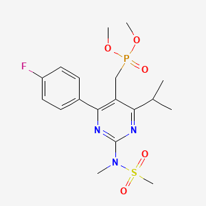 molecular formula C18H25FN3O5PS B13827484 P-[[4-(4-Fluorophenyl)-6-(1-methylethyl)-2-[methyl(methylsulfonyl)amino]-5-pyrimidinyl]methyl]phosphonic acid dimethyl ester 
