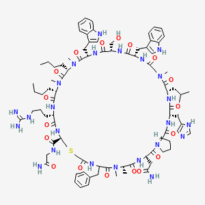 molecular formula C89H126N24O18S B13827553 Ac(1)-DL-Phe-N(Me)Ala-Asn-Pro-His-Leu-Sar-Trp-Ser-Trp-N(Me)Nle-N(Me)Nle-Arg-Cys(1)-Gly-NH2 