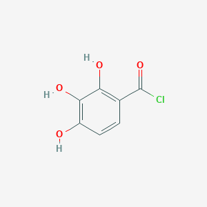 molecular formula C7H5ClO4 B13827577 Benzoyl chloride,2,3,4-trihydroxy- 
