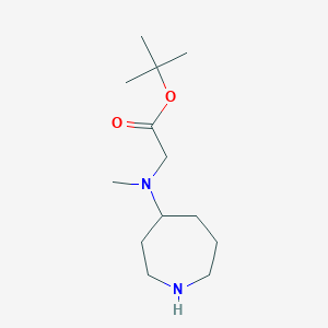 molecular formula C13H26N2O2 B1382767 Tert-butyl 2-[(azepan-4-yl)(methyl)amino]acetate CAS No. 1803582-24-2