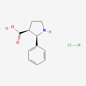 molecular formula C11H14ClNO2 B1382780 cis-2-Phenyl-pyrrolidine-3-carboxylic acid hydrochloride CAS No. 1187927-05-4