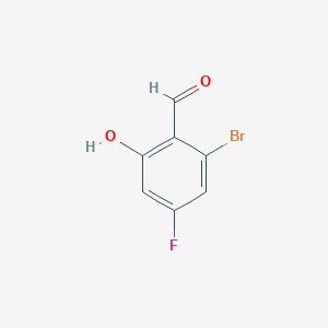 molecular formula C7H4BrFO2 B1382799 2-Bromo-4-fluoro-6-hydroxybenzaldehyde CAS No. 1427382-05-5