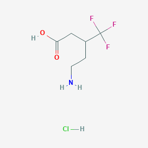 molecular formula C6H11ClF3NO2 B1382810 5-Amino-3-(trifluoromethyl)pentanoic acid hydrochloride CAS No. 1803565-62-9