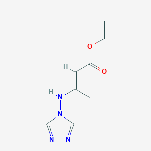 molecular formula C8H12N4O2 B13828234 ethyl (E)-3-(1,2,4-triazol-4-ylamino)but-2-enoate CAS No. 392727-55-8