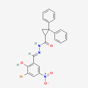 molecular formula C23H18BrN3O4 B13828274 N-[(E)-(3-bromo-2-hydroxy-5-nitrophenyl)methylideneamino]-2,2-diphenylcyclopropane-1-carboxamide 