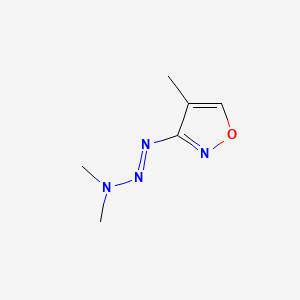 molecular formula C6H10N4O B13828303 N-methyl-N-[(4-methyl-1,2-oxazol-3-yl)diazenyl]methanamine 