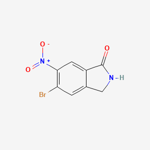 molecular formula C8H5BrN2O3 B1382831 5-bromo-6-nitro-2,3-dihydro-1H-isoindol-1-one CAS No. 1803593-95-4