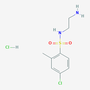 molecular formula C9H14Cl2N2O2S B1382834 N-(2-aminoethyl)-4-chloro-2-methylbenzene-1-sulfonamide hydrochloride CAS No. 1603725-48-9