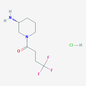 molecular formula C9H16ClF3N2O B1382838 1-[(3R)-3-aminopiperidin-1-yl]-4,4,4-trifluorobutan-1-one hydrochloride CAS No. 1807938-63-1