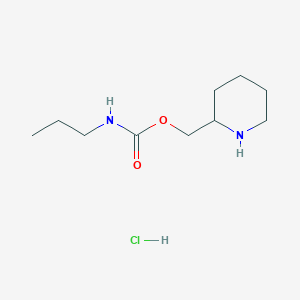 molecular formula C10H21ClN2O2 B1382839 piperidin-2-ylmethyl N-propylcarbamate hydrochloride CAS No. 1803562-46-0