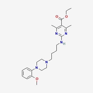 molecular formula C24H35N5O3 B13828392 Ethyl 2-[[4-[4-(2-methoxyphenyl)-1-piperazinyl]butyl]amino]-4,6-dimethyl-5-pyrimidinecarboxylate CAS No. 108381-40-4
