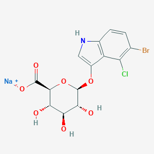 molecular formula C14H12BrClNNaO7 B138284 5-Bromo-4-chloro-3-indolyl-beta-D-glucuronide sodium salt CAS No. 129541-41-9