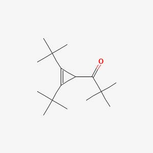 molecular formula C16H28O B13828436 1,2-Di-tert-butyl-3-pivaloylcyclopropene CAS No. 35606-06-5