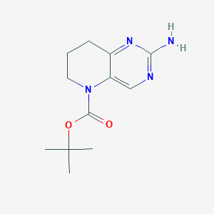molecular formula C12H18N4O2 B1382853 2-Amino-7,8-dihydro-6H-pyrido[3,2-d]pyrimidine-5-carboxylic acid tert-butyl ester CAS No. 1421312-14-2