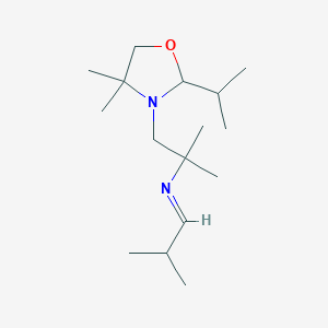molecular formula C16H32N2O B138286 3-Oxazolidineethanamine, alpha,alpha,4,4-tetramethyl-2-(1-methylethyl)-N-(2-methylpropylidene)- CAS No. 148348-13-4