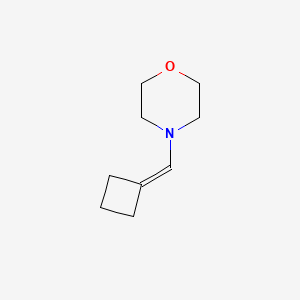 molecular formula C9H15NO B13828640 Morpholine, 4-(cyclobutylidenemethyl)- 