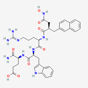 molecular formula C37H45N9O8 B13828715 N2-[(2R)-4-(Hydroxyamino)-2-(2-naphthalenylmethyl)-1,4-dioxobutyl]-L-arginyl-L-tryptophyl-L-alpha-glutamine 