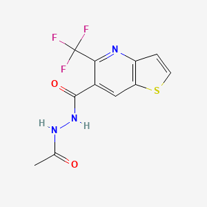 molecular formula C11H8F3N3O2S B13828739 N'-acetyl-5-(trifluoromethyl)thieno[3,2-b]pyridine-6-carbohydrazide 