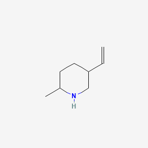 molecular formula C8H15N B13828773 Piperidine, 5-ethenyl-2-methyl- 
