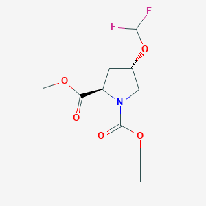 molecular formula C12H19F2NO5 B1382880 1-tert-butyl 2-methyl (2R,4S)-4-(difluoromethoxy)pyrrolidine-1,2-dicarboxylate CAS No. 1807916-61-5